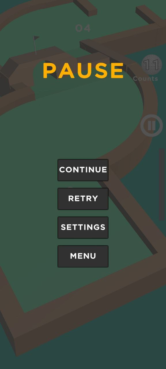 Golf settings or game over screenshot